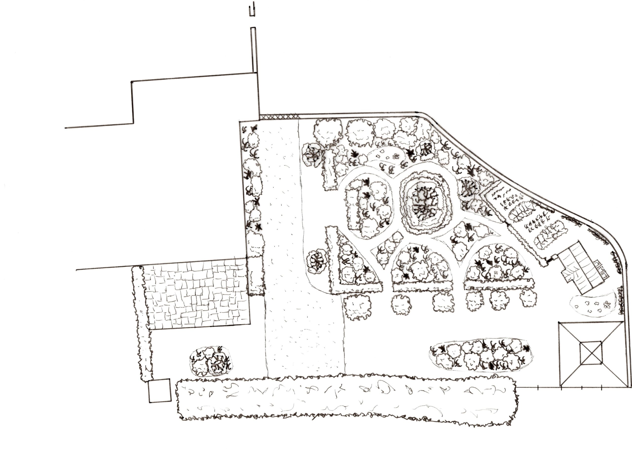 Design drawings of a garden